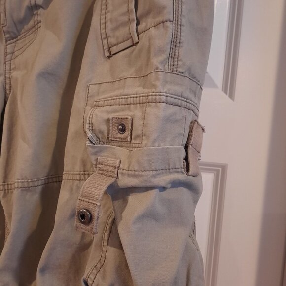 Tommy Bahama Shorts Mens 34 Grayish Tan Khaki Cargo Vtg Y2K Baggy Army Military - Picture 3 of 10